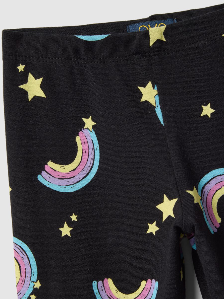 Girls' black organic cotton stretch skinny leggings_2