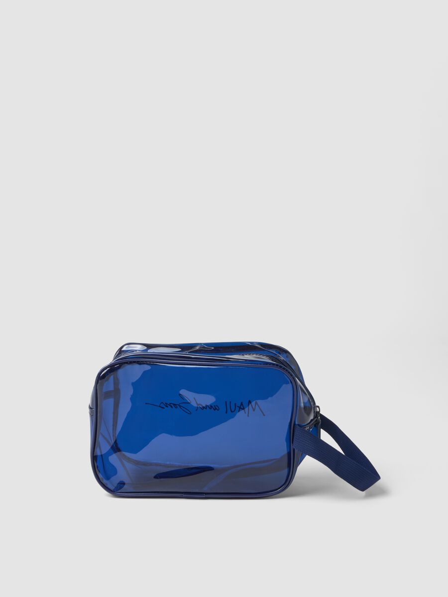 Blue wash bag with zip closure_1