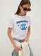 T-shirt branca em algod&atilde;o puro com estampado do Stitch, corte regular_0