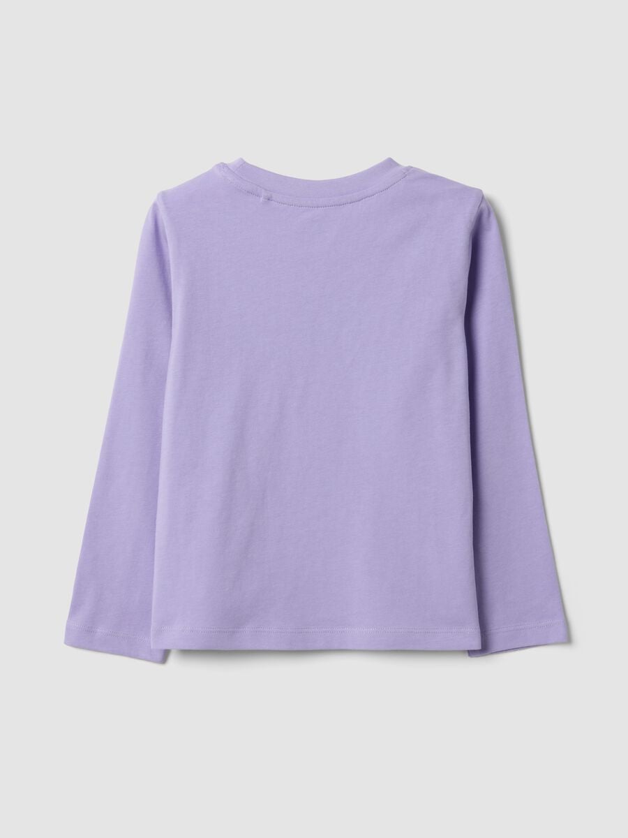 Violettes M&auml;dchen-T-Shirt aus reiner Bio-Baumwolle mit Rundhalsausschnitt_1