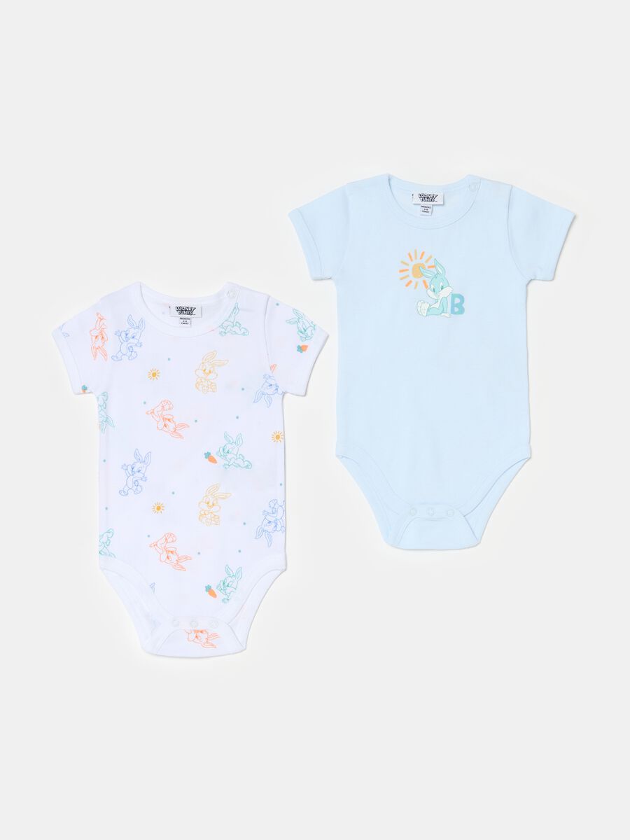 Two-pack Baby Bugs Bunny bodysuits in organic cotton_0