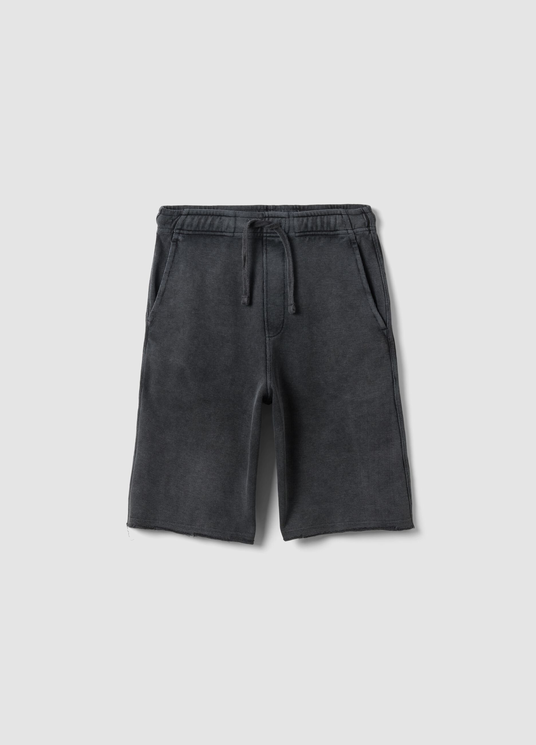 Grey cotton-blend oversized-fit boys' shorts