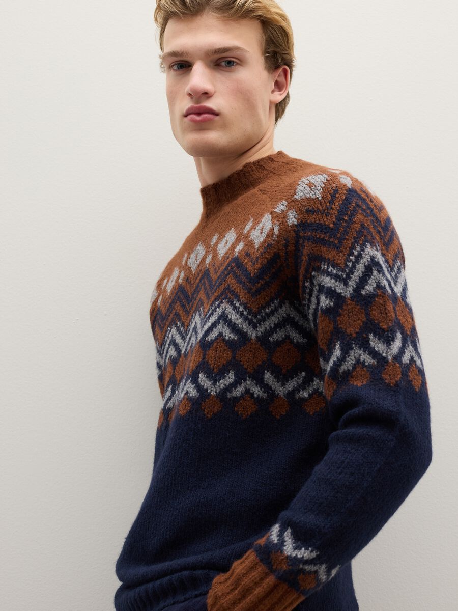 Multicolour regular fit jumper with jacquard pattern_3