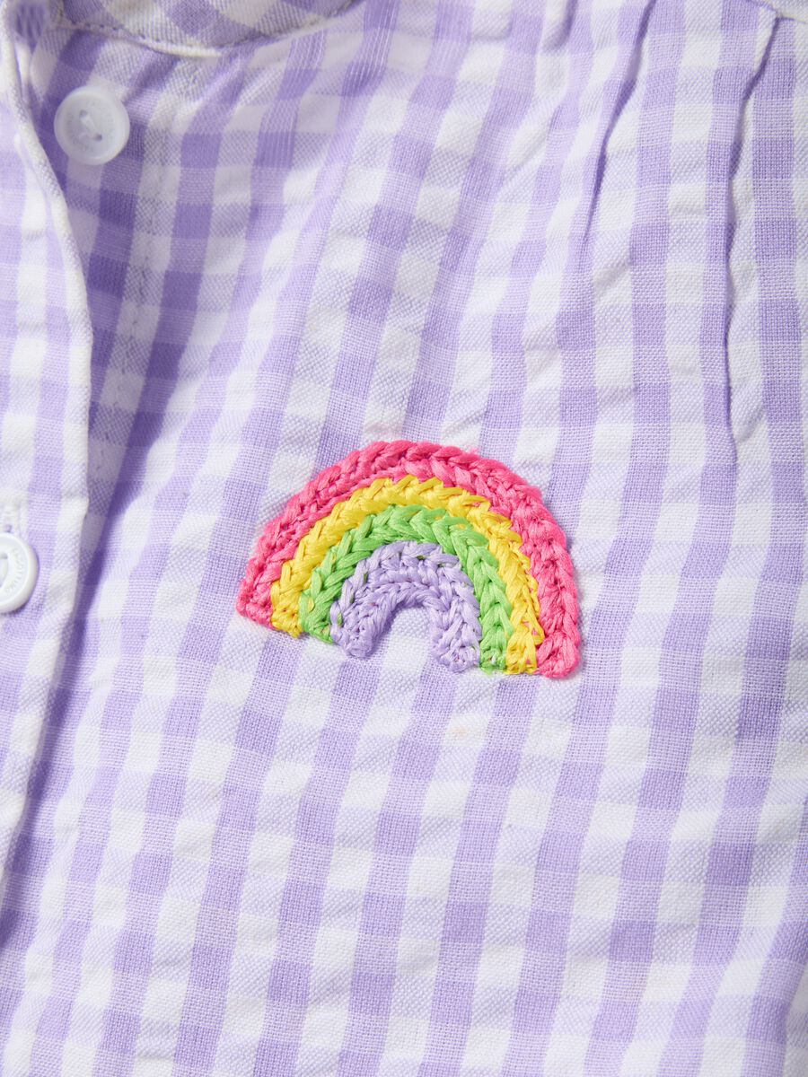 Multicoloured check pure cotton blouse for girls regular fit_3