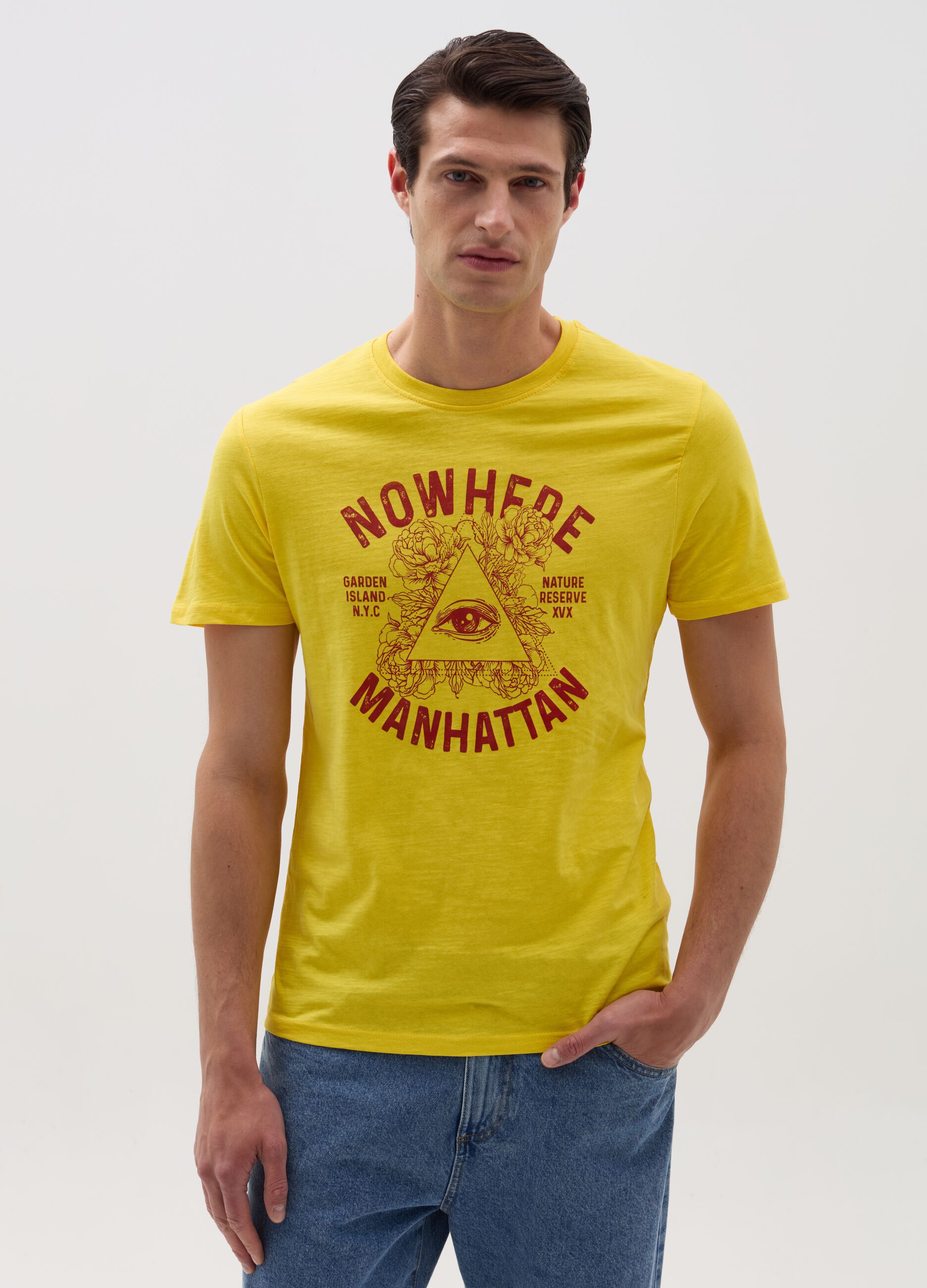 Slub jersey T-shirt with print