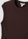 Brown ribbed stretch modal crew-neck top_5