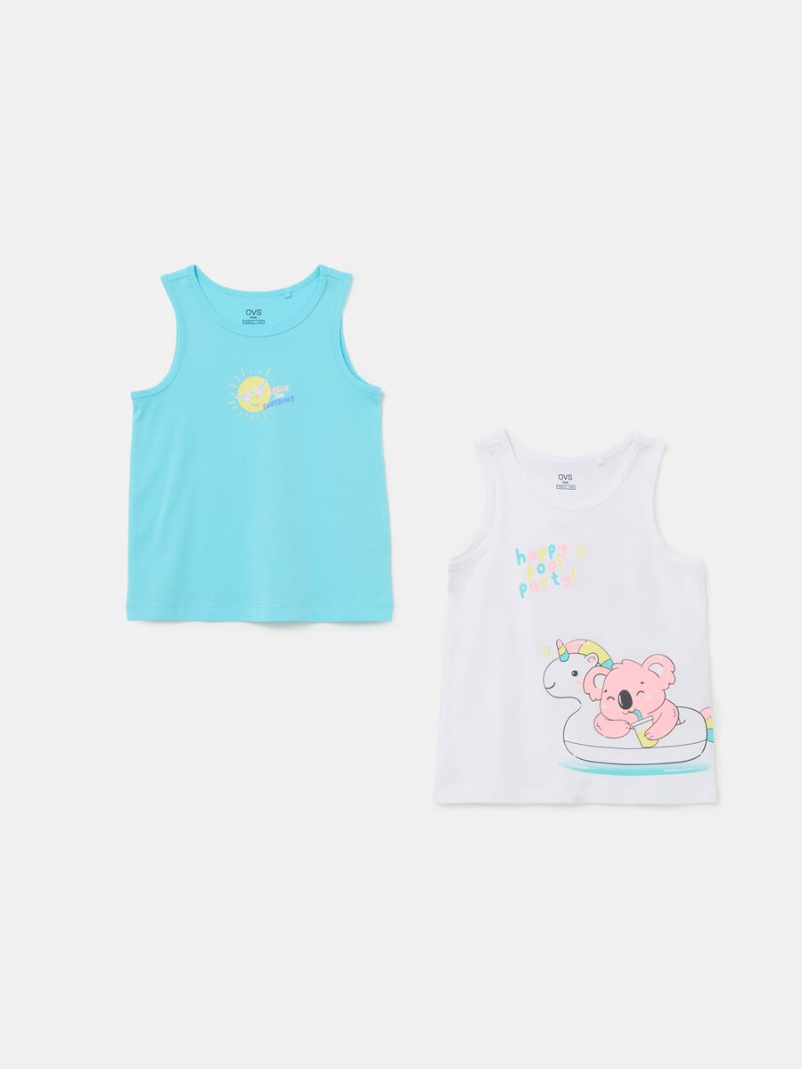 Two-pack cotton tank tops with print_0