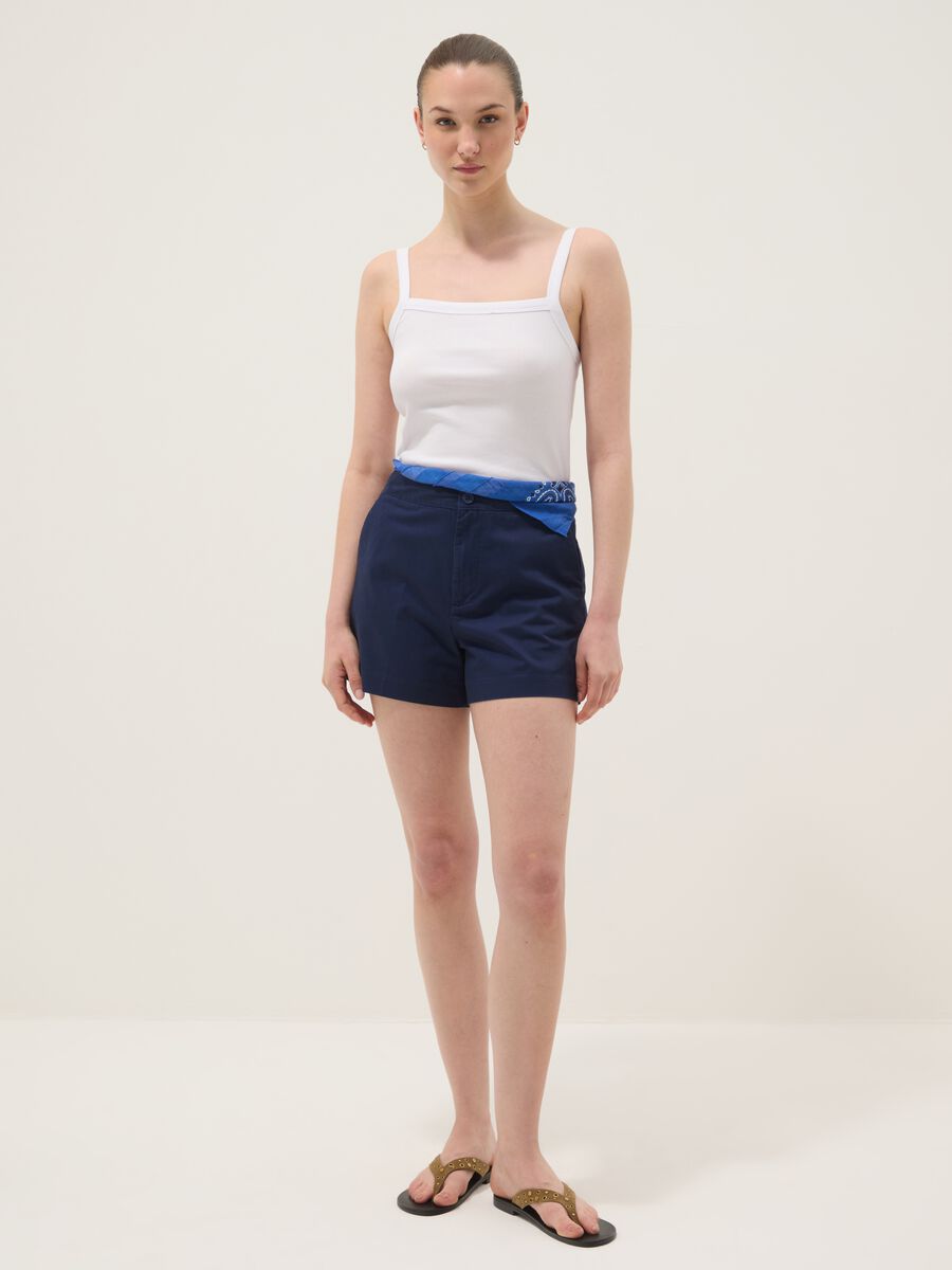 White pure cotton ribbed vest top_2