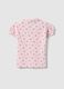 Polo in puro cotone rosa da bimba regular fit con motivo floreale_3