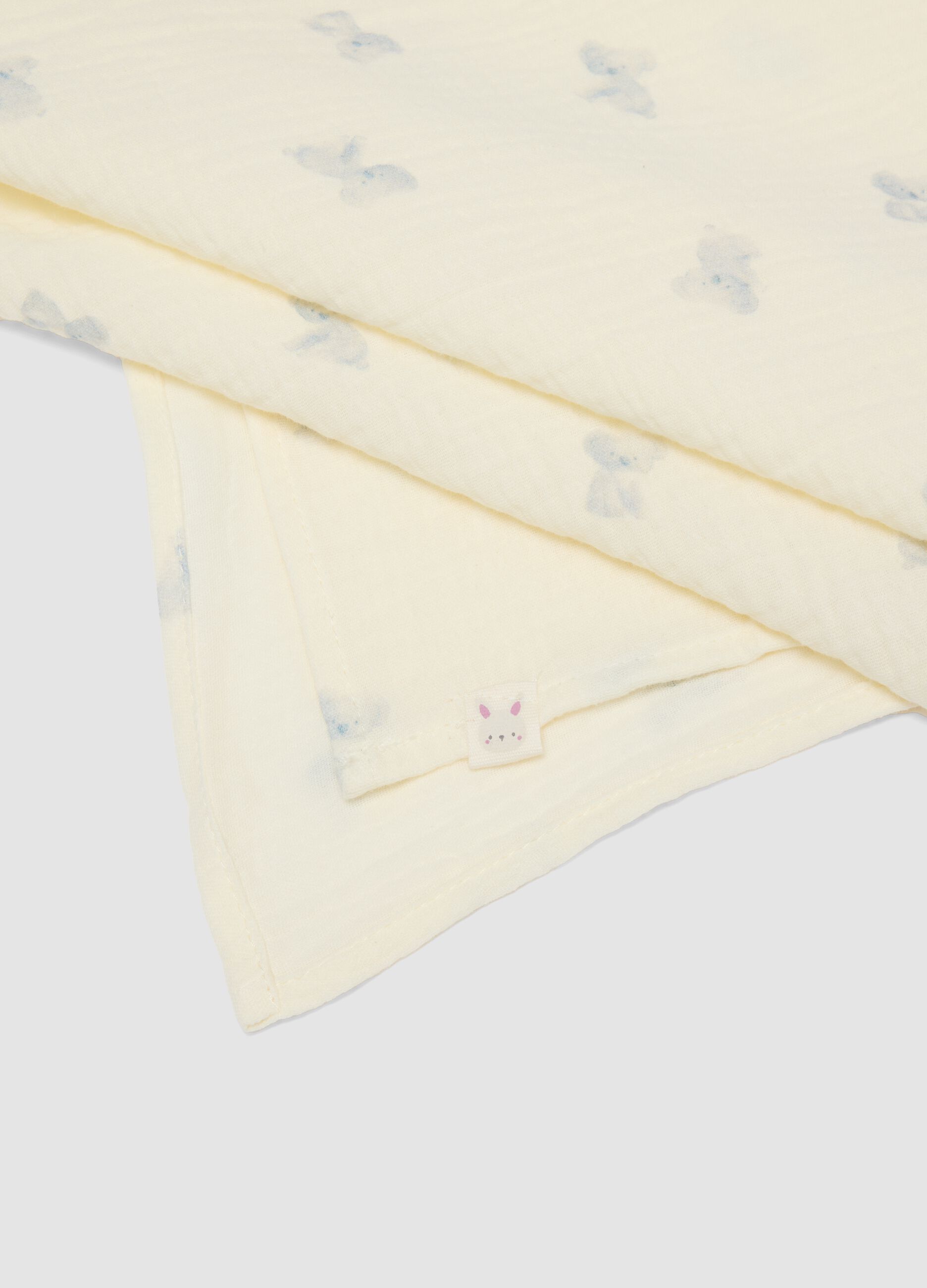 Conjunto de 2 mantas multicolor em algod&atilde;o puro para beb&eacute;