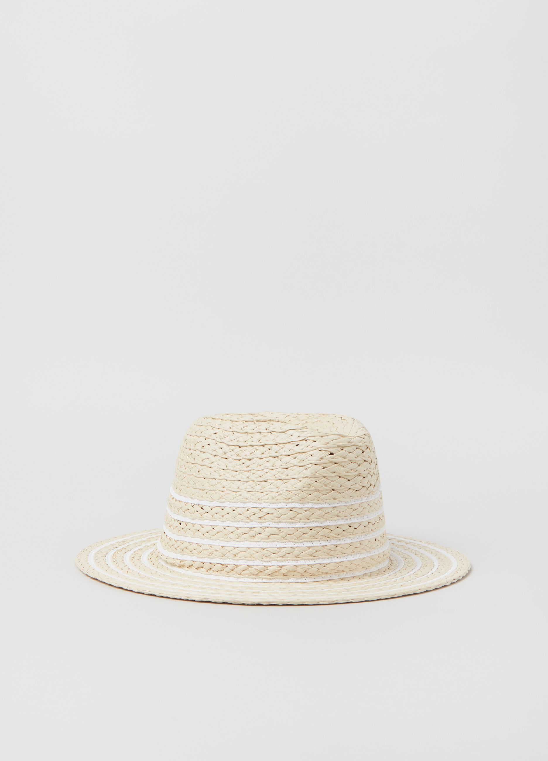 Sombrero de rafia con rayas