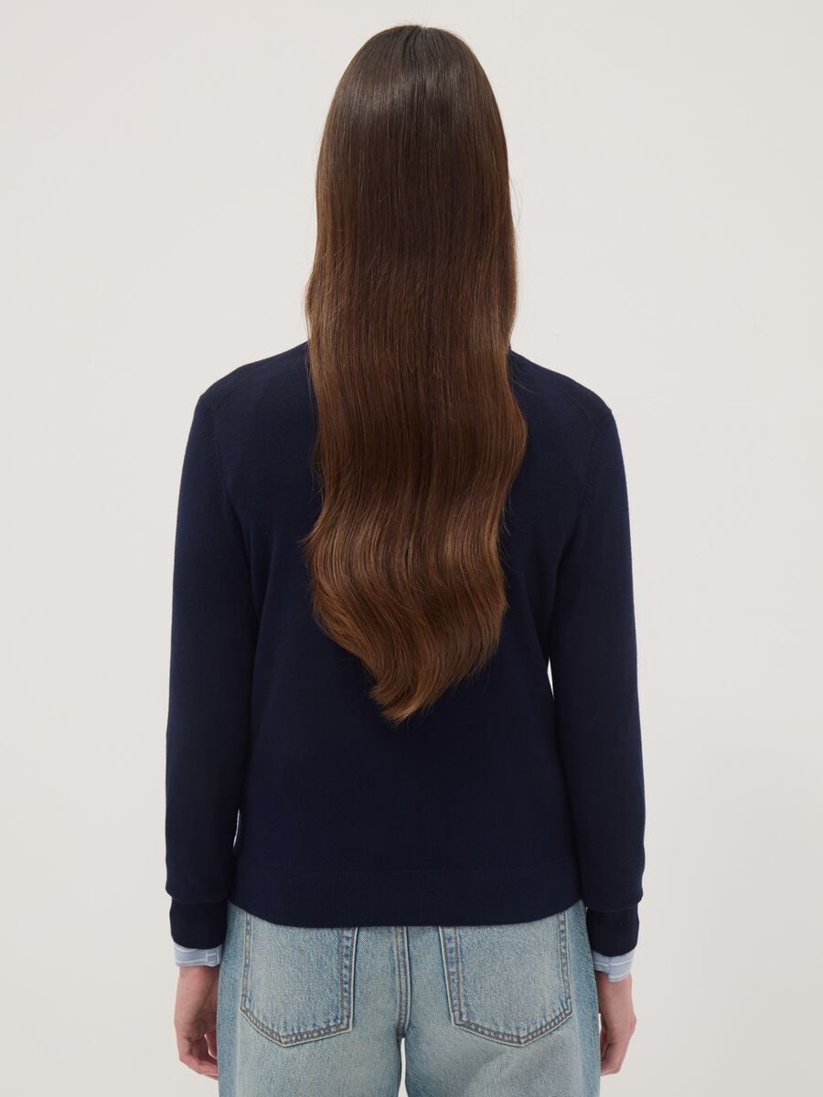 Regular-Fit blauer Cardigan mit Kn&ouml;pfen_3