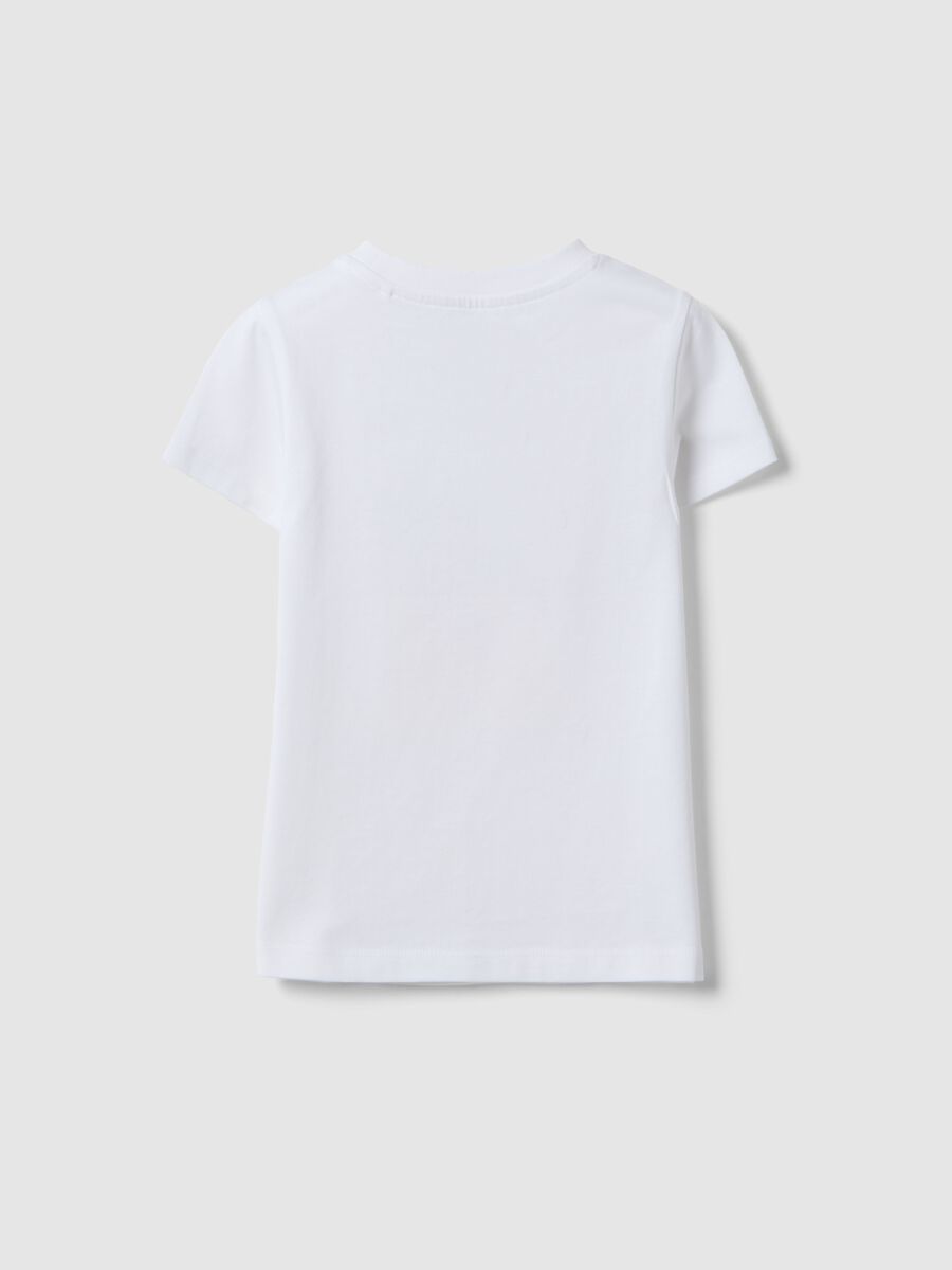 White pure cotton t-shirt regular fit with print for girls_1