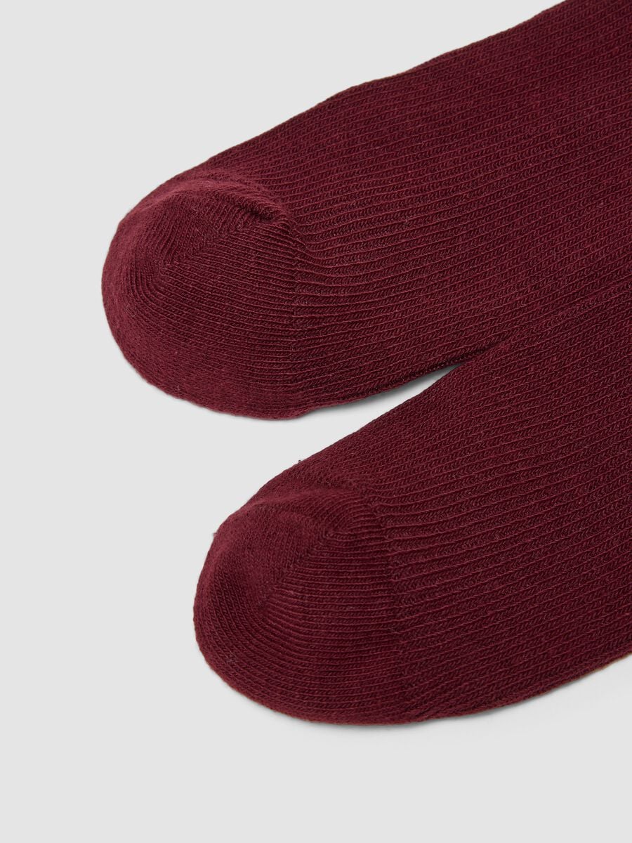 Red organic cotton-blend socks with bows_2