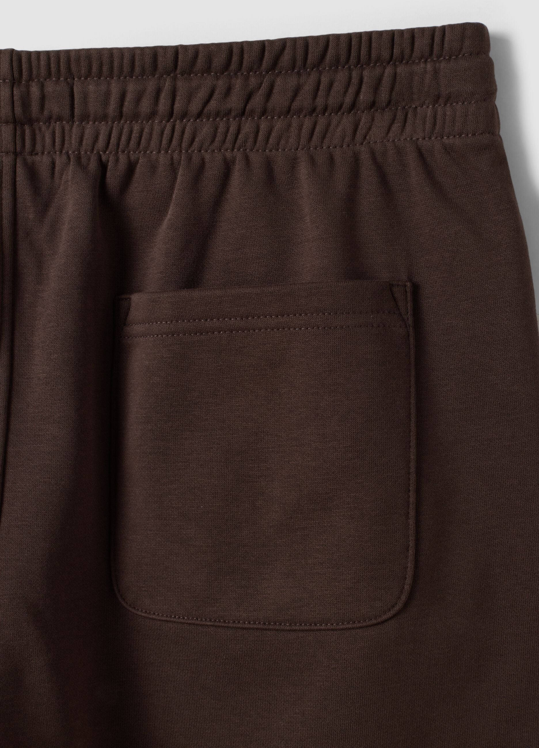 Brown cotton-blend shorts with elasticated waist, regular fit