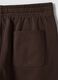 Brown cotton-blend shorts with elasticated waist, regular fit_2