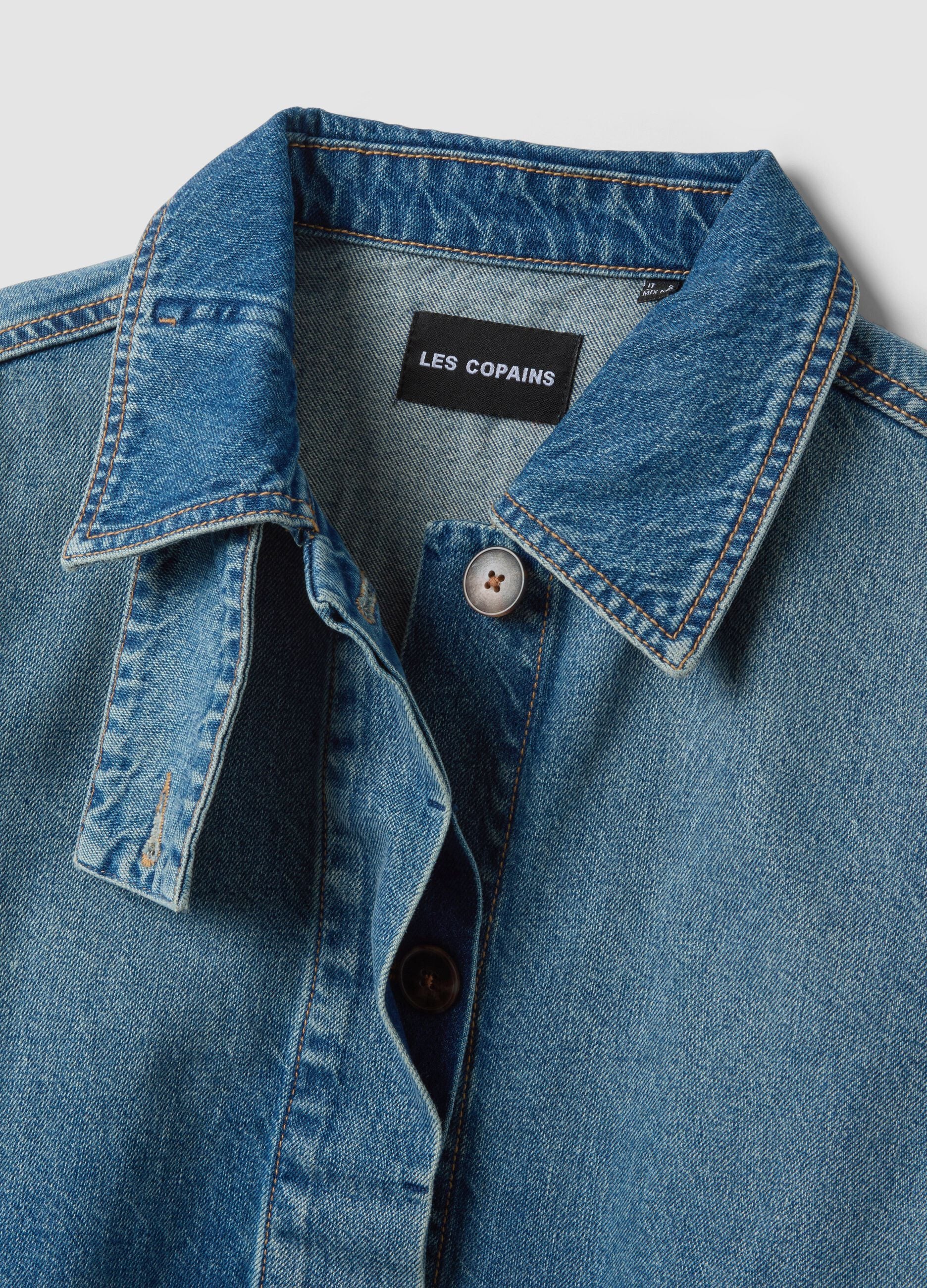Blue oversized pure-cotton denim jacket