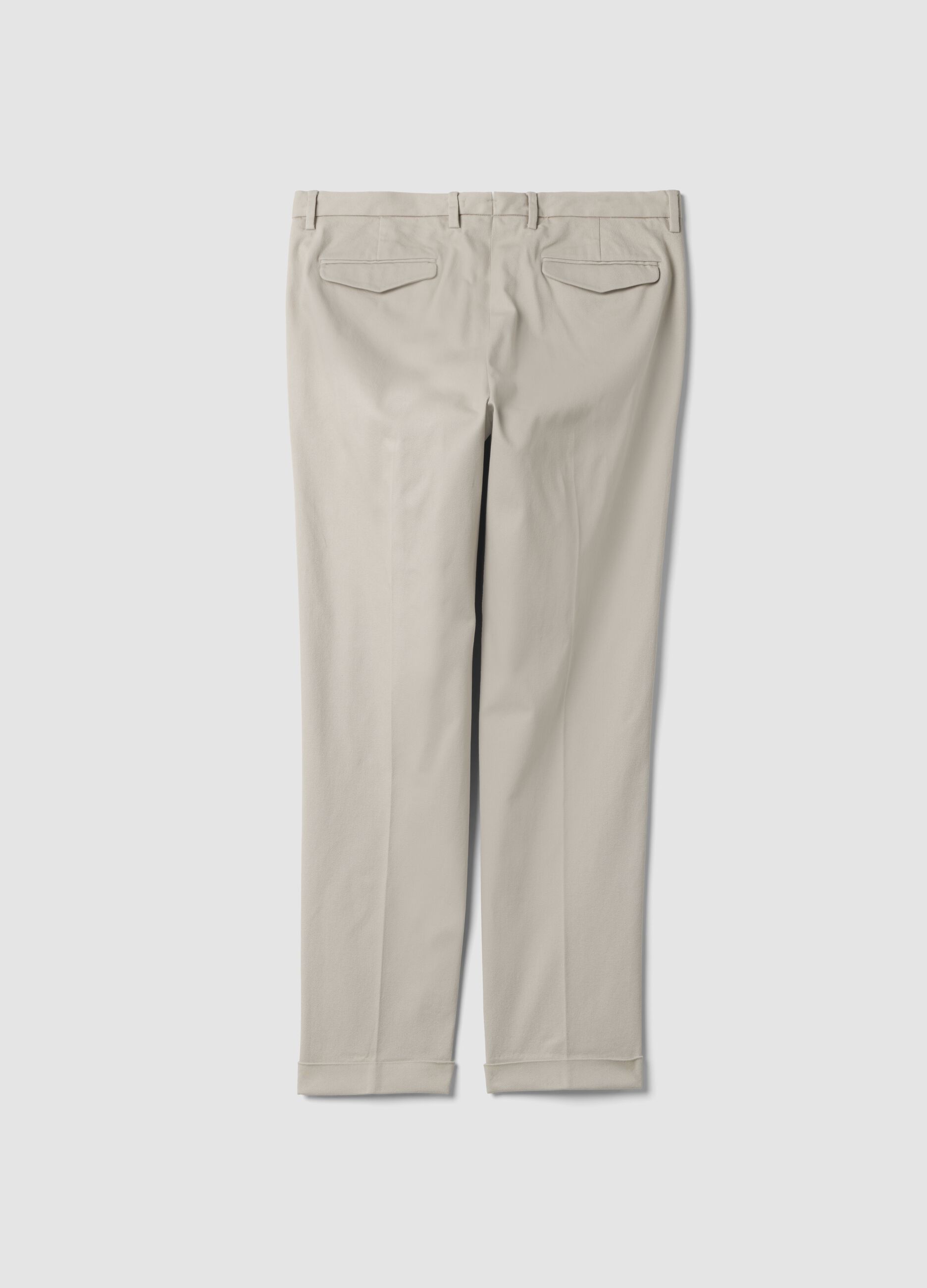 Grey regular-fit stretch cotton chino trousers