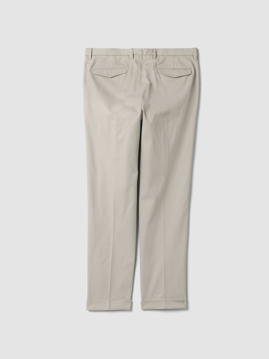 Cal&ccedil;as chino cinzentas em algod&atilde;o el&aacute;stico regular fit_2