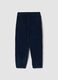 Pantaloni blu navy comfort fit con vita elasticizzata_1