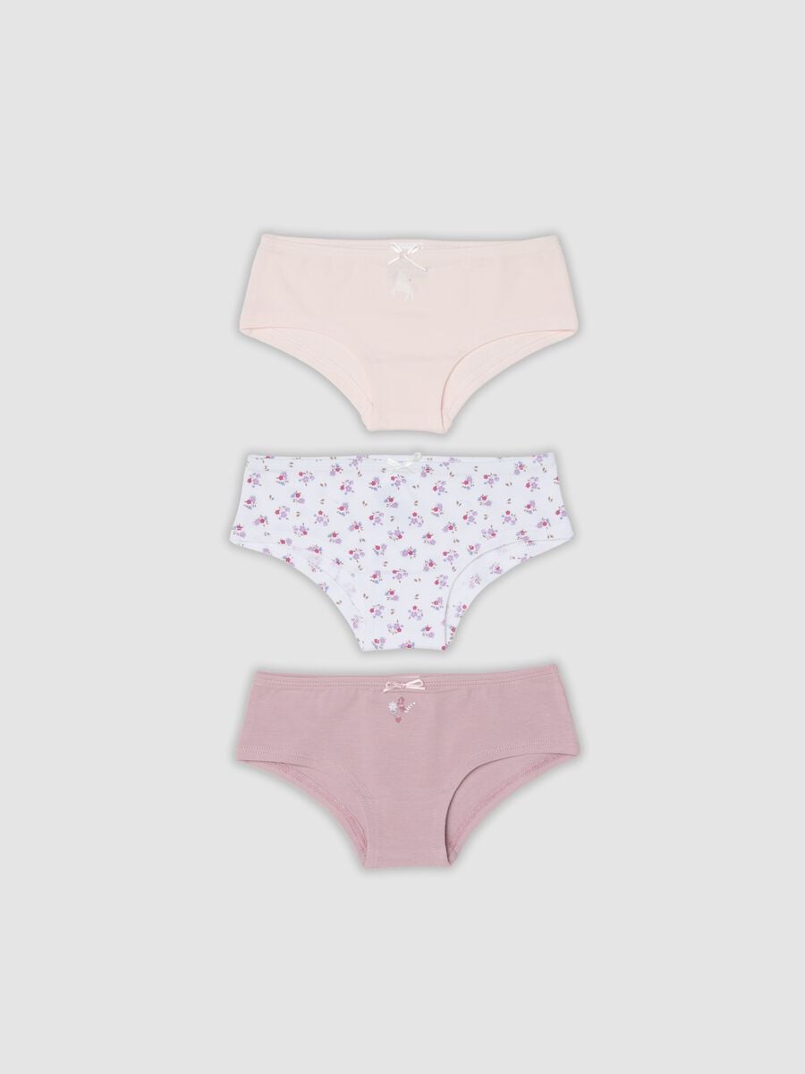 3-pack of multicolour baby girls&rsquo; briefs in stretch organic cotton blend_0