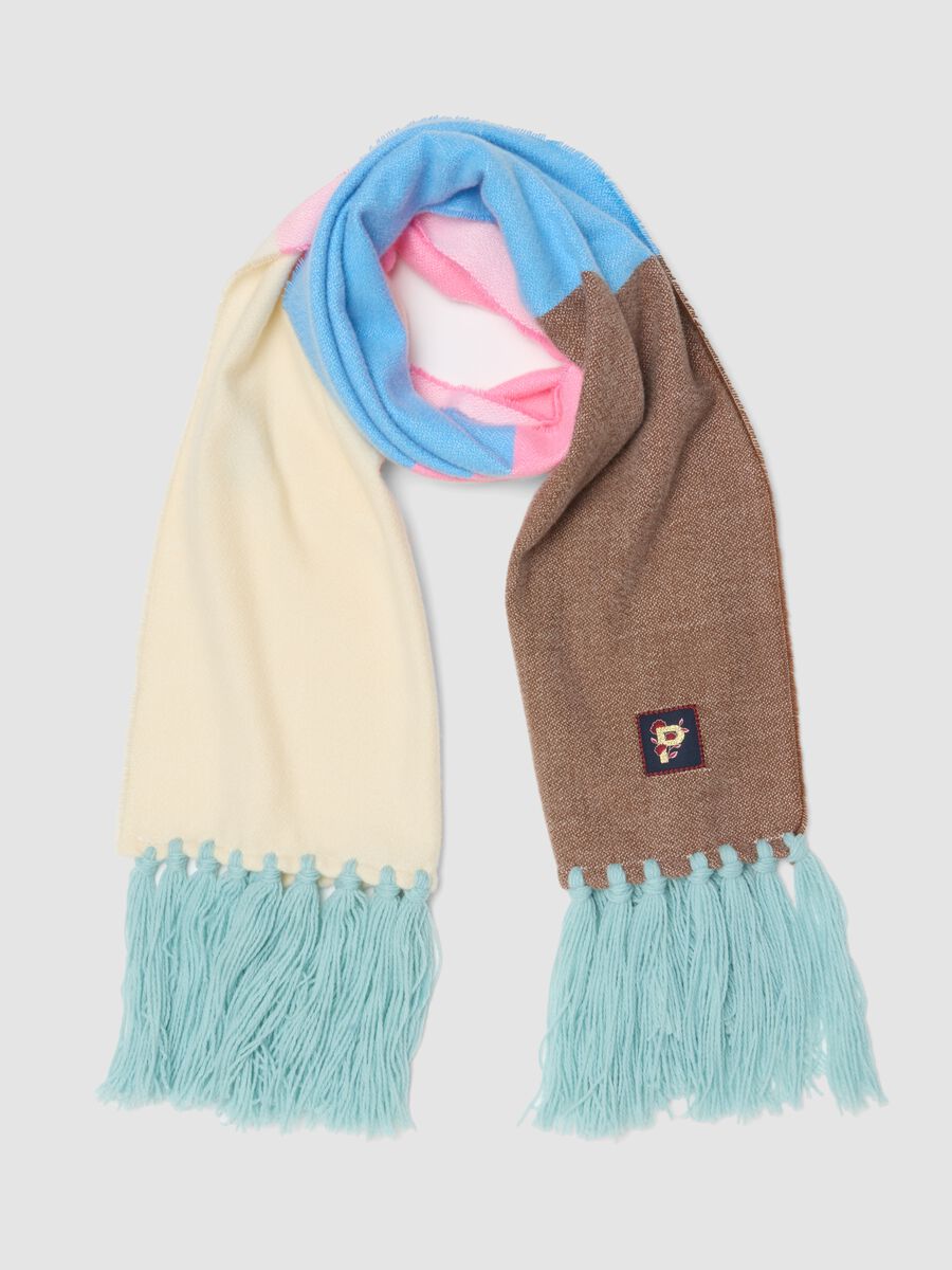 Multicolour fringed scarf_0
