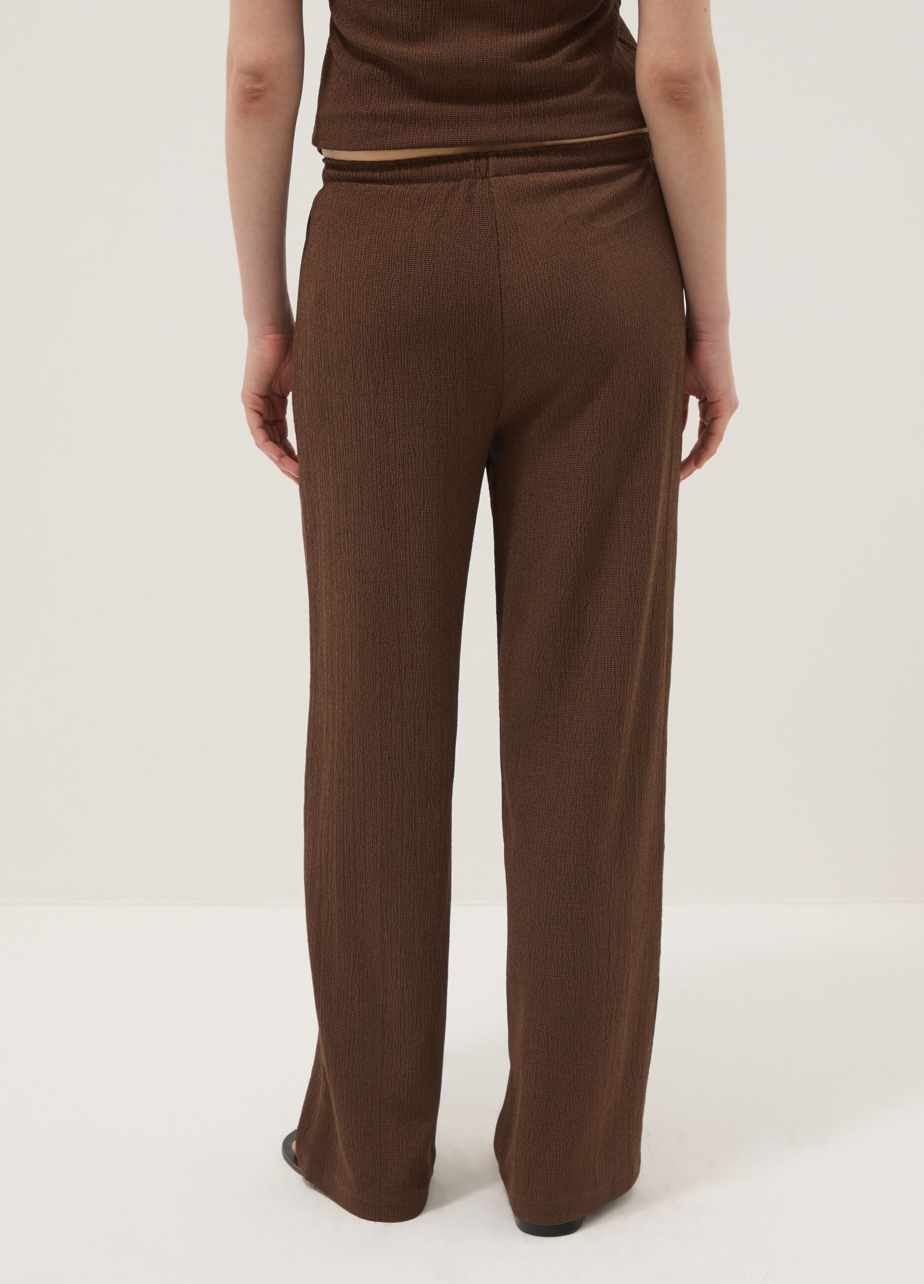 Brown stretch palazzo trousers
