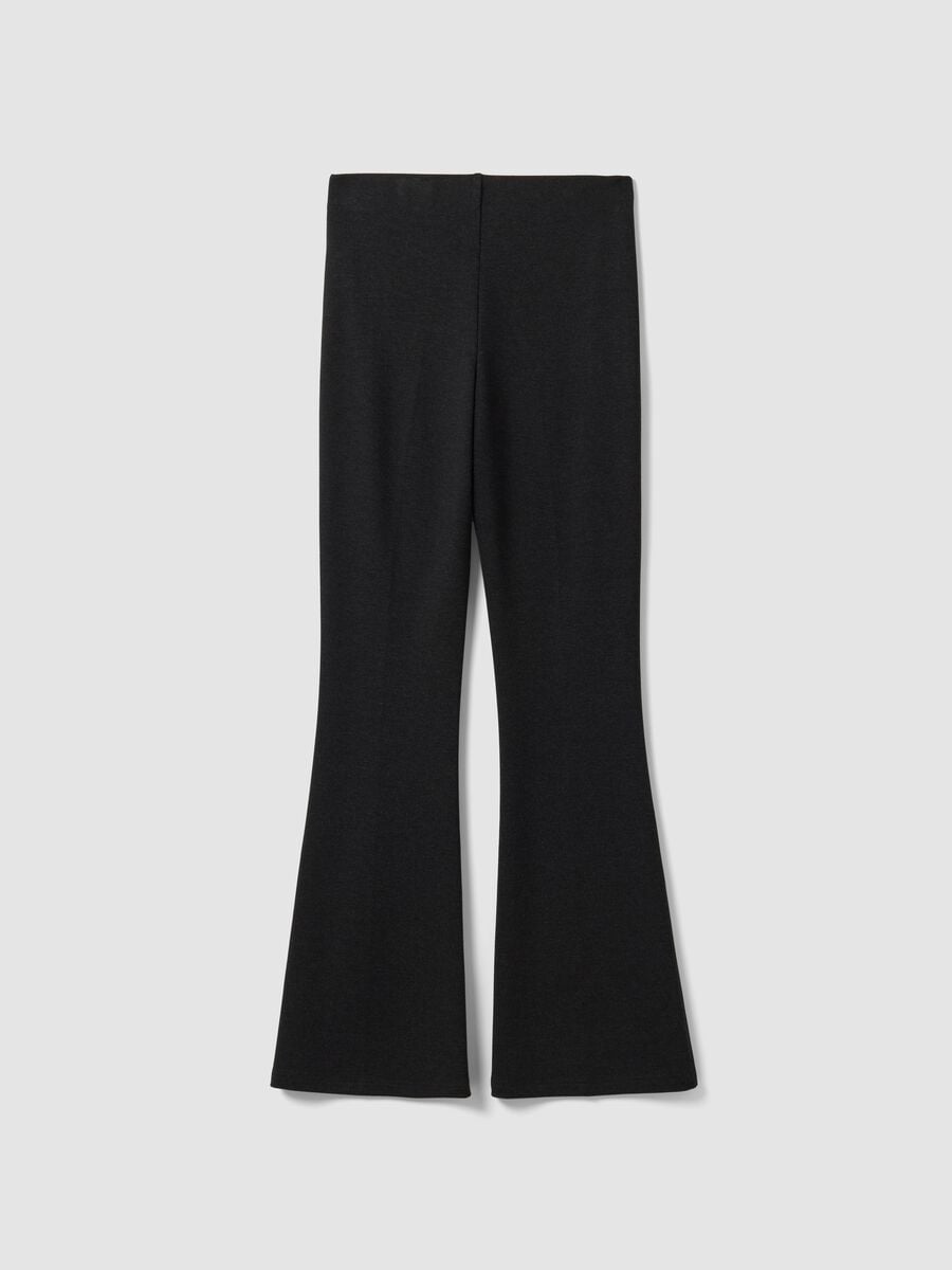 Leggings grigi flare fit in punto Milano di viscosa elasticizzata_6