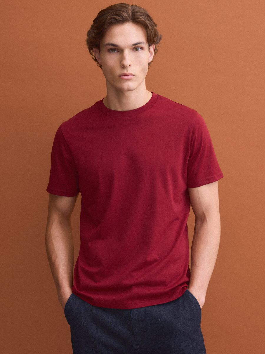 &Kappa;ό&kappa;&kappa;&iota;&nu;&omicron; T-shirt &mu;&epsilon; &sigma;&tau;&rho;&omicron;&gamma;&gamma;&upsilon;&lambda;ή &lambda;&alpha;&iota;&mu;ό&kappa;&omicron;&psi;&eta; &alpha;&pi;ό 100% &beta;&alpha;&mu;&beta;ά&kappa;&iota; Supima, regular fit_0