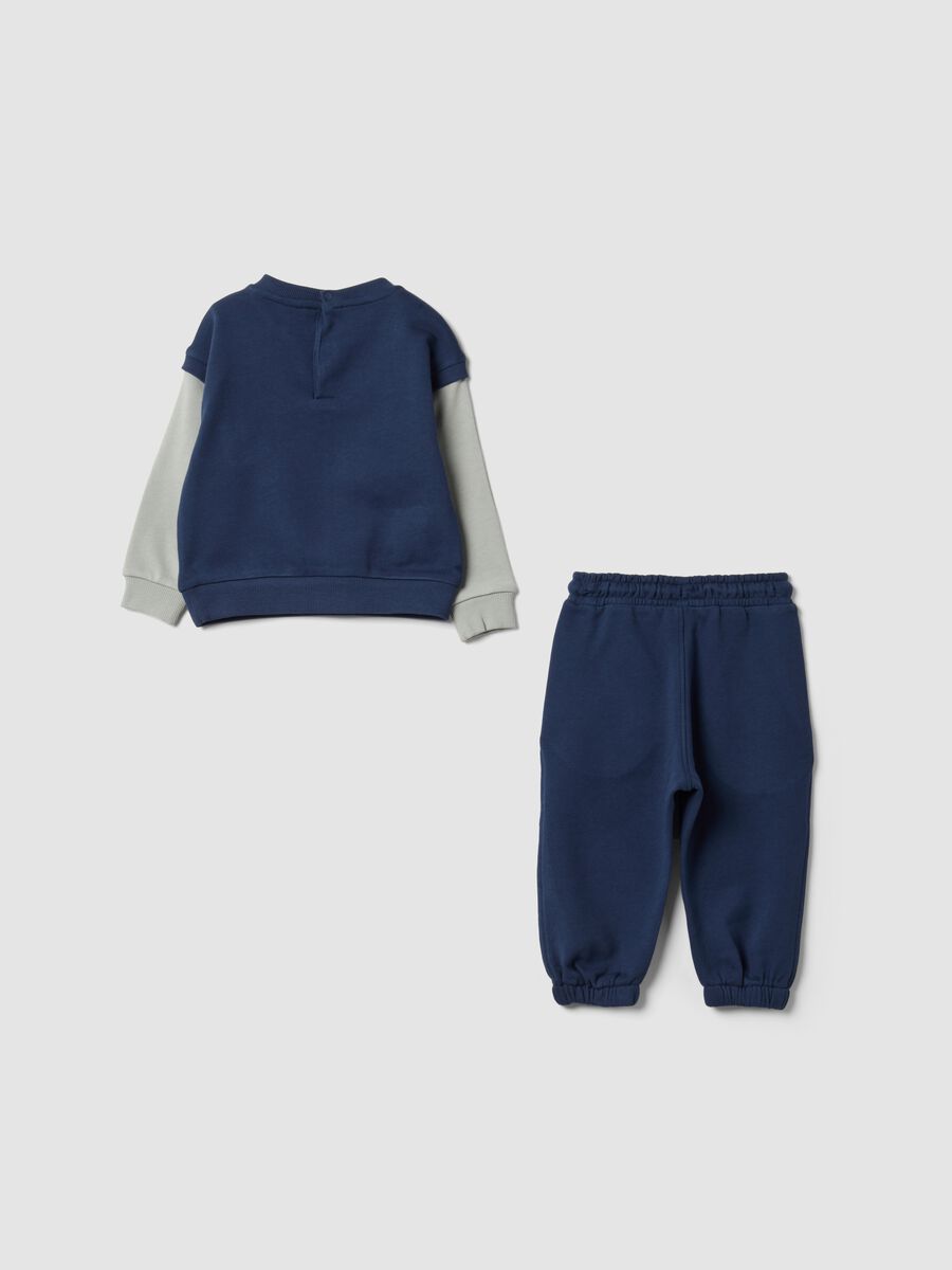 Blaues Jogging-Set aus reiner Baumwolle f&uuml;r Babyjungen mit Skate-Print_1