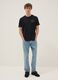 Schwarzes T-Shirt mit Print aus reiner Baumwolle, Regular Fit_1