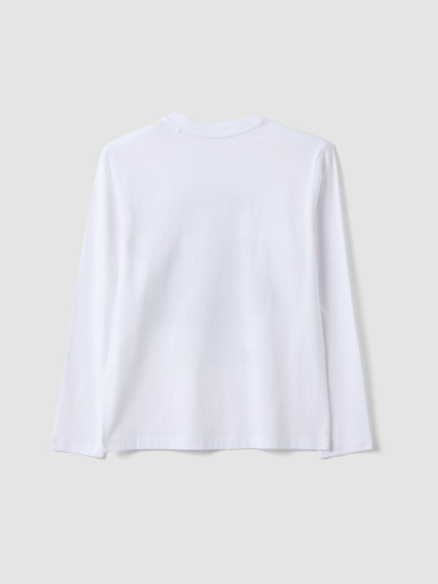 White relaxed-fit T-shirt in pure organic cotton with skeleton print_5