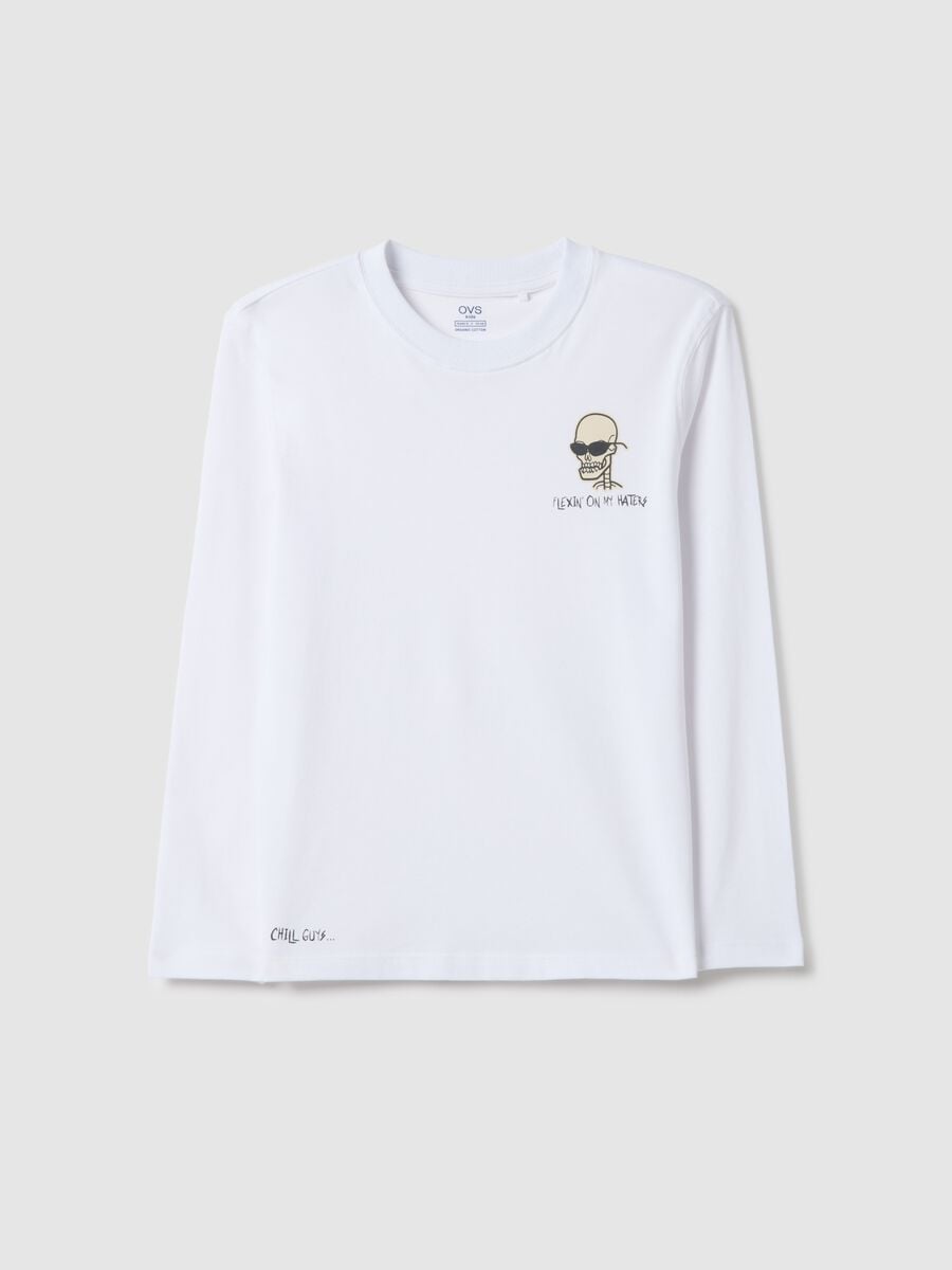 Boys' regular fit pure cotton white T-shirt with print_3