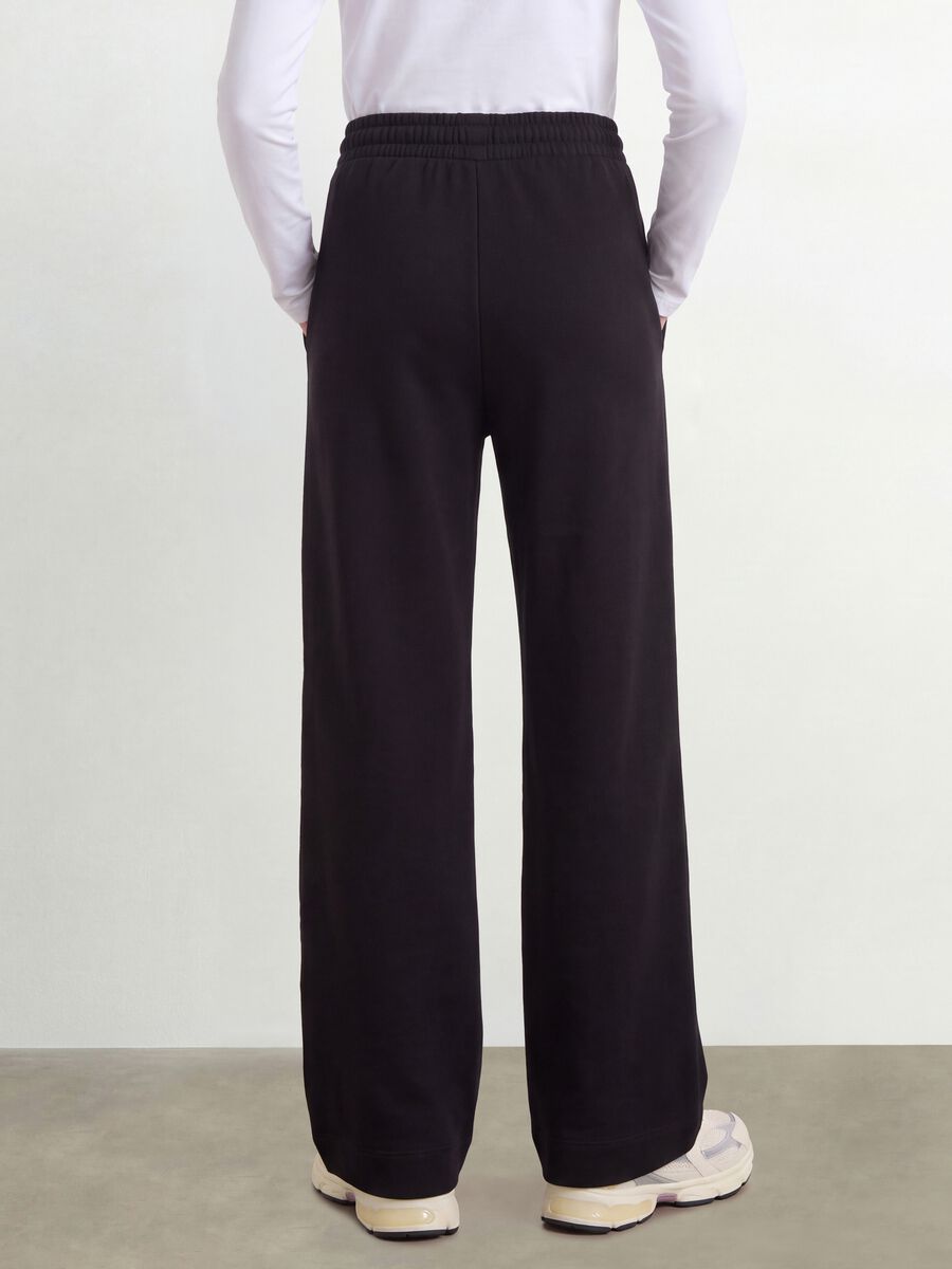 Black organic cotton culotte trousers for girls_2