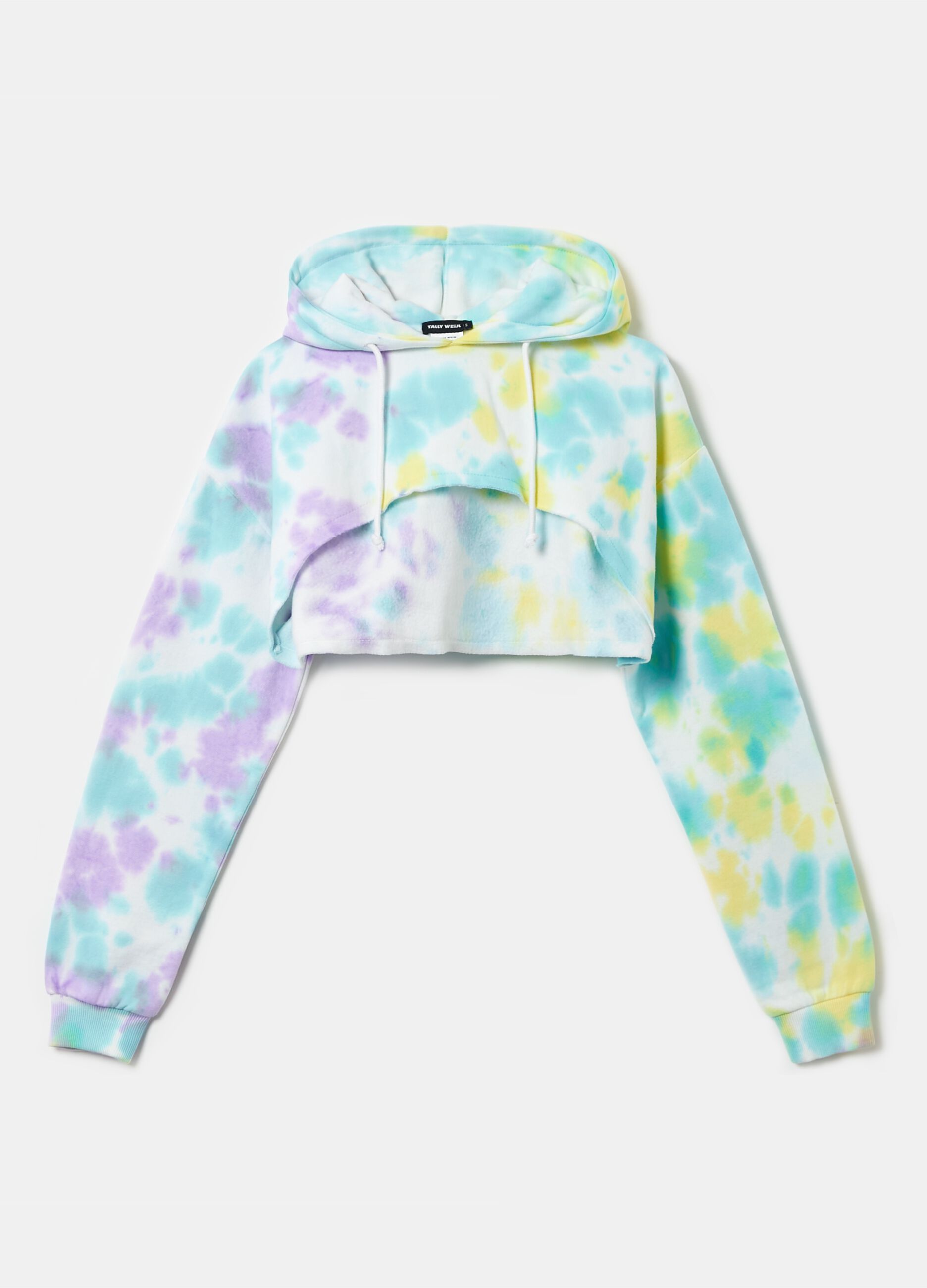 Cropped sweatshirt with Tie Dye print_3