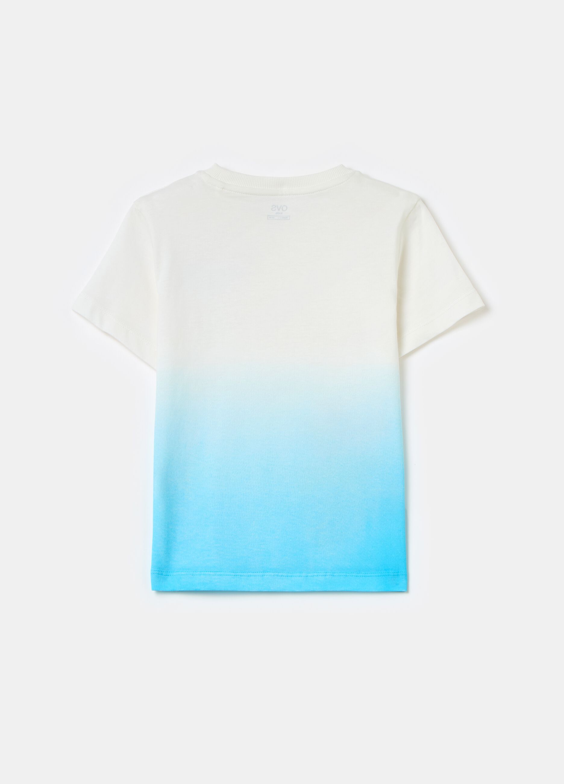Camiseta de algodón degradado con estampado