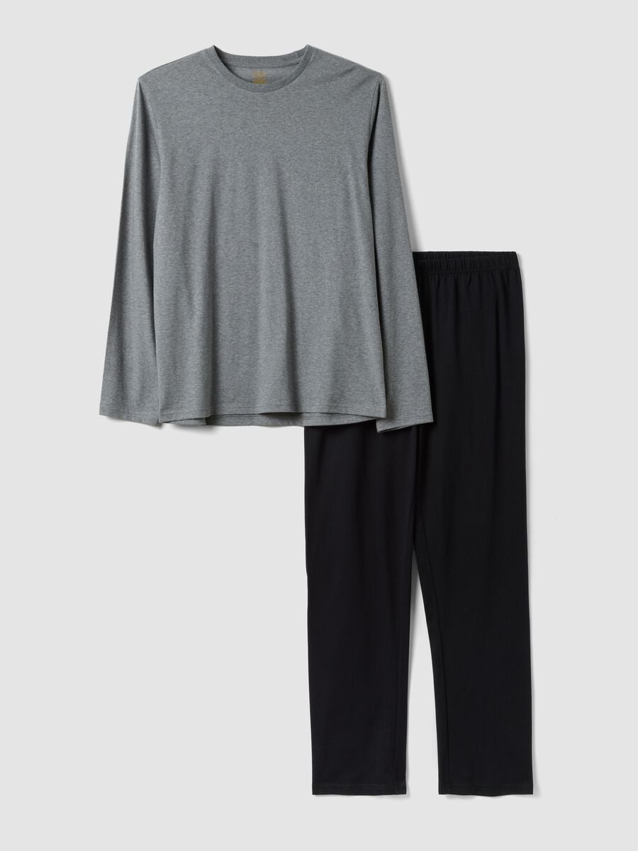 Grey organic cotton pyjamas with long-sleeved top_4