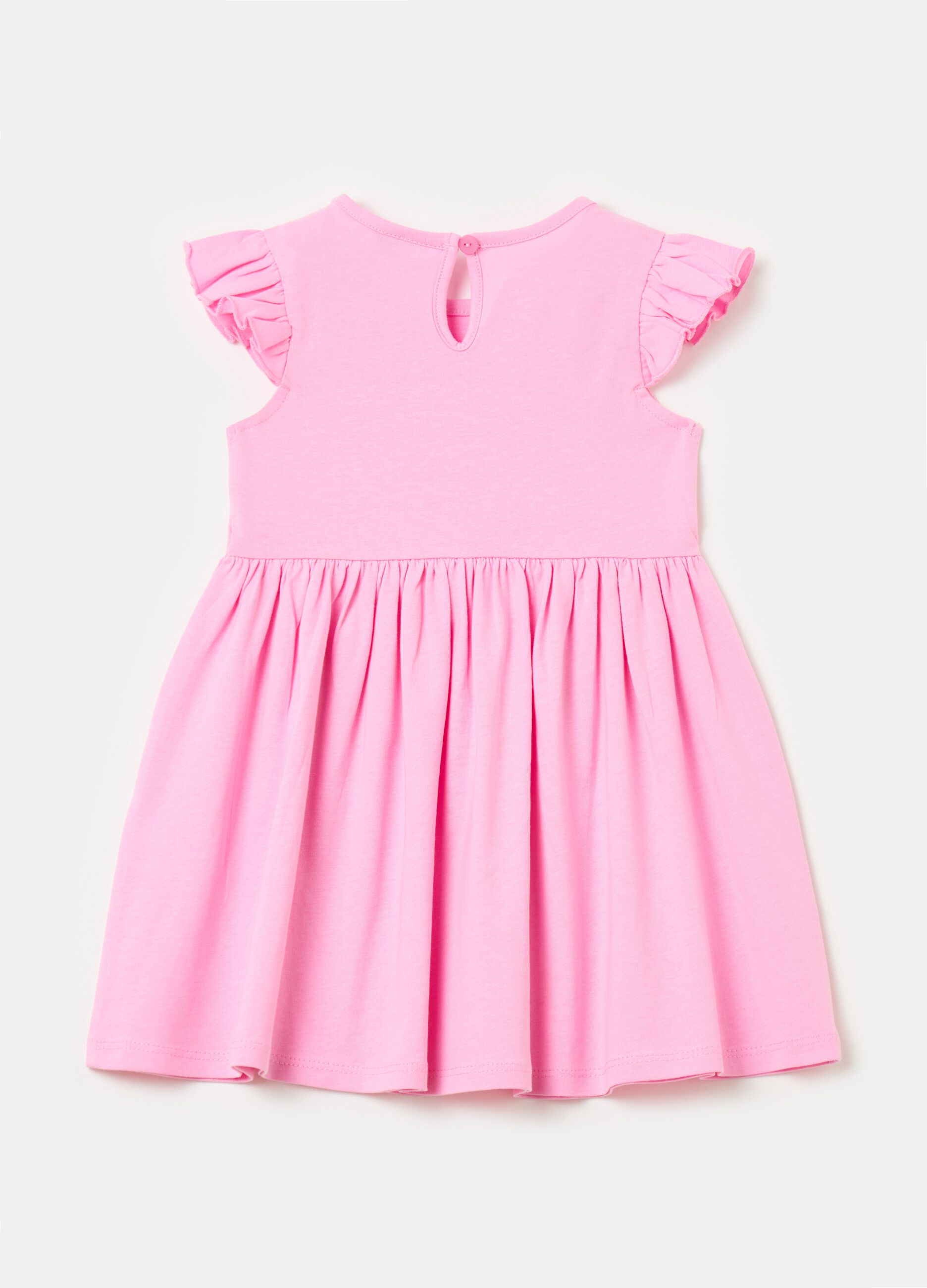 Cotton dress with cap sleeves