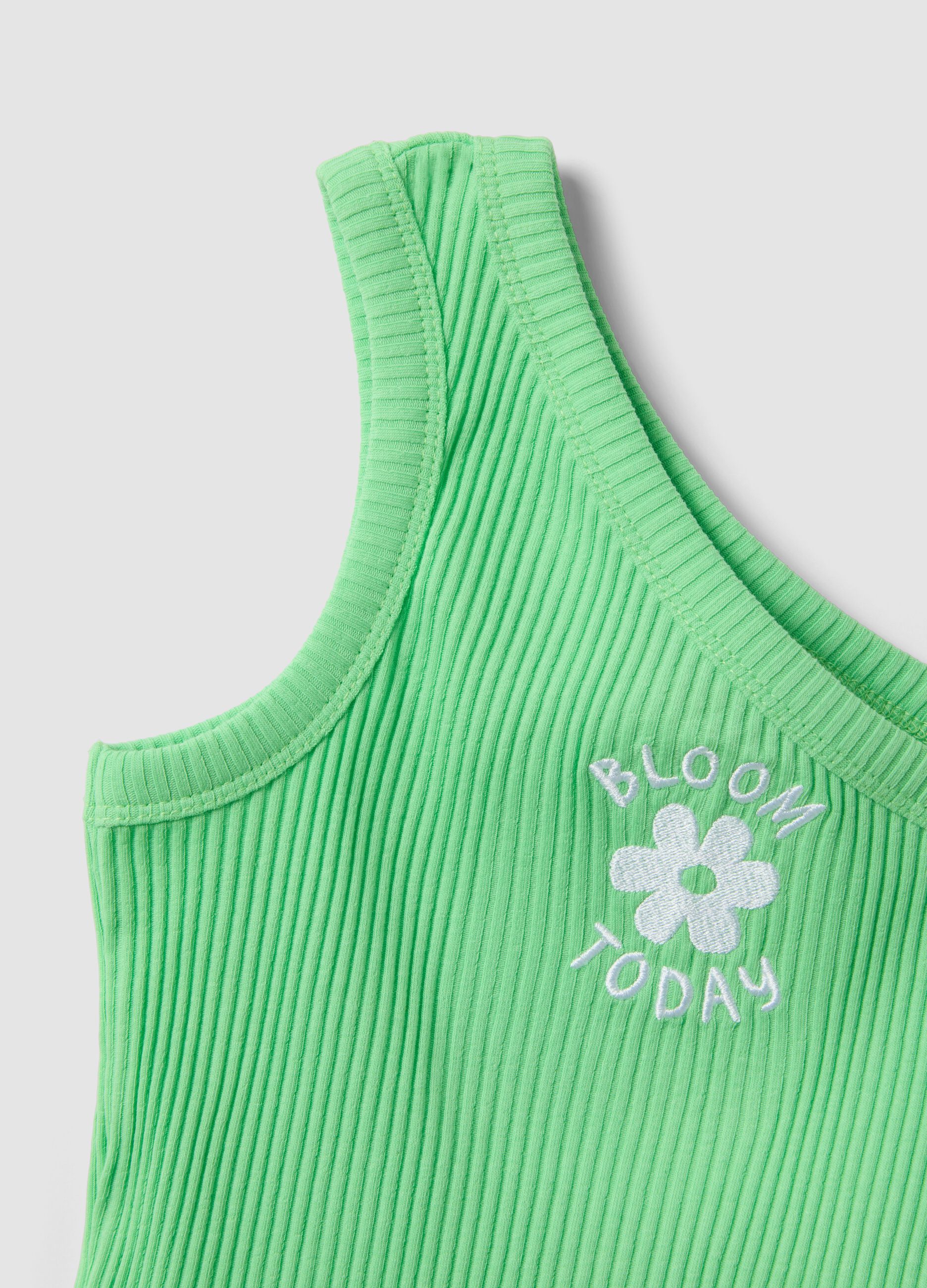 Green one-shoulder top