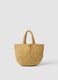 Beige Strandtasche aus reinem, geflochtenem Papierstoff_1
