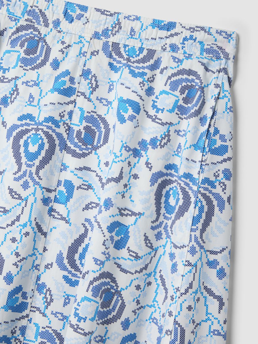 Pure cotton maxi skirt with floral print_1