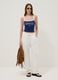 Tank top blu in cotone elasticizzato con scritta Italia regular fit_1