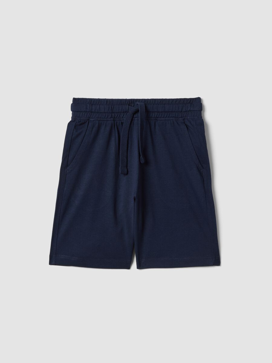 Boys' blue 100% cotton shorts, regular fit_0