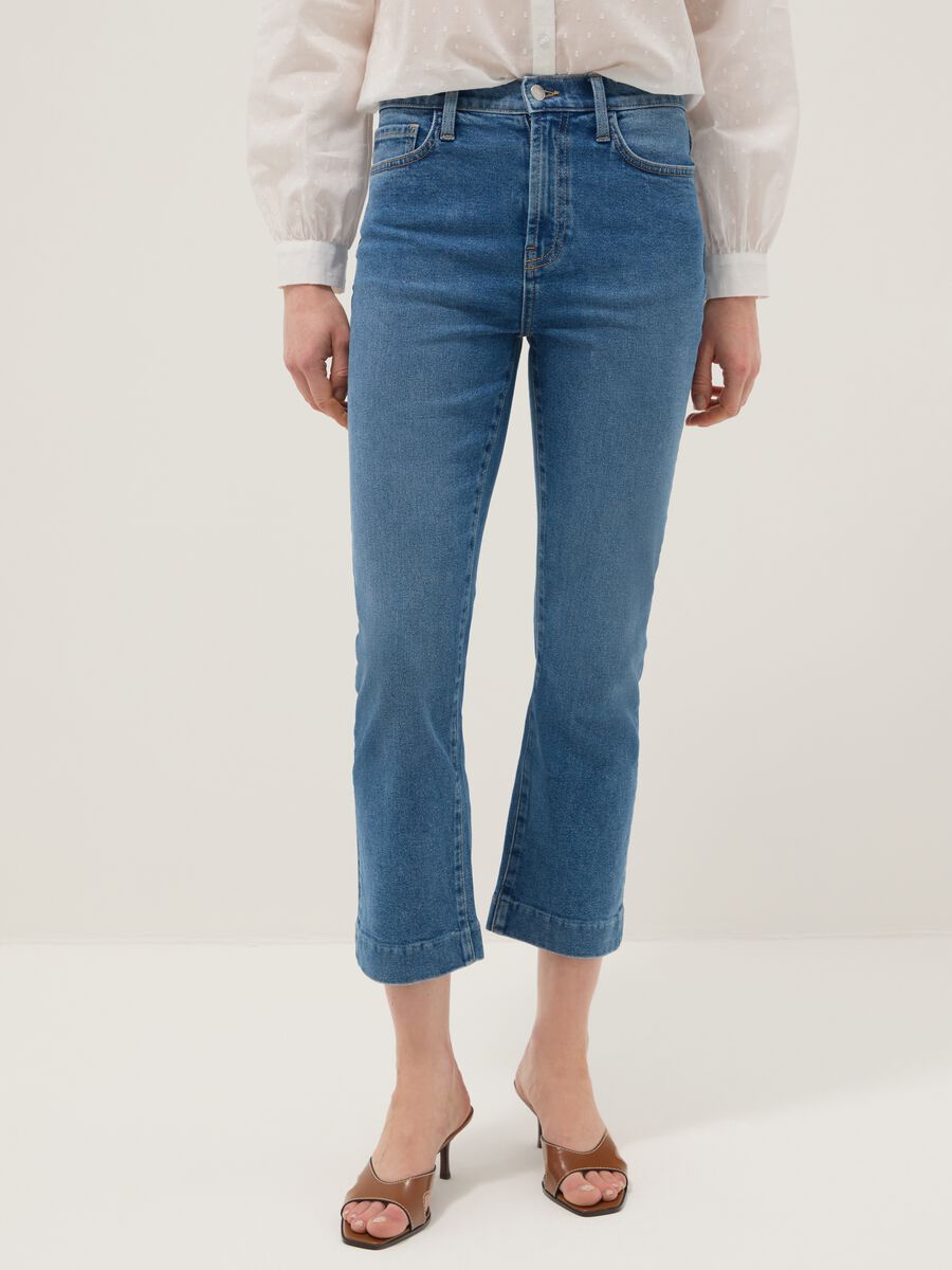 Bootcut jeans in blue stretch denim cotton_1