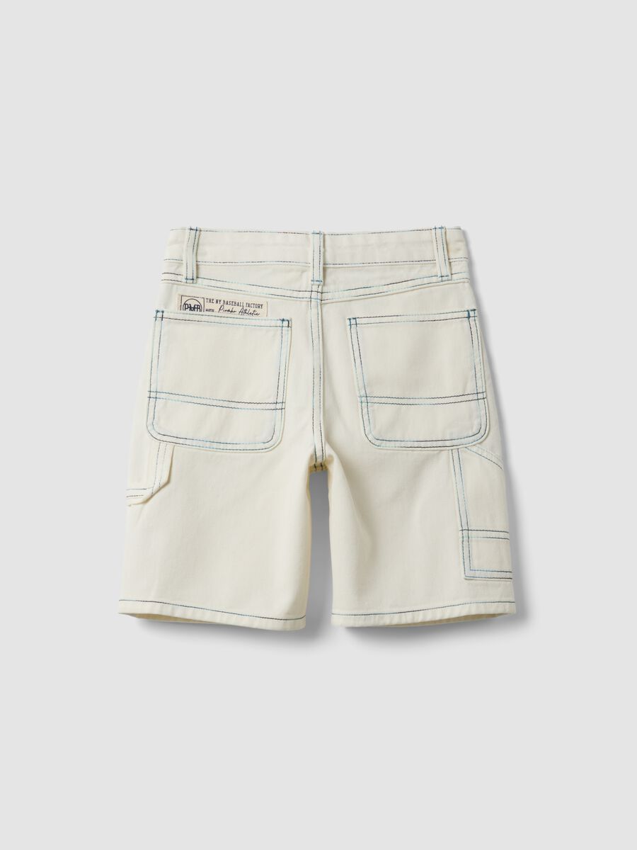 Beige pure cotton shorts_1