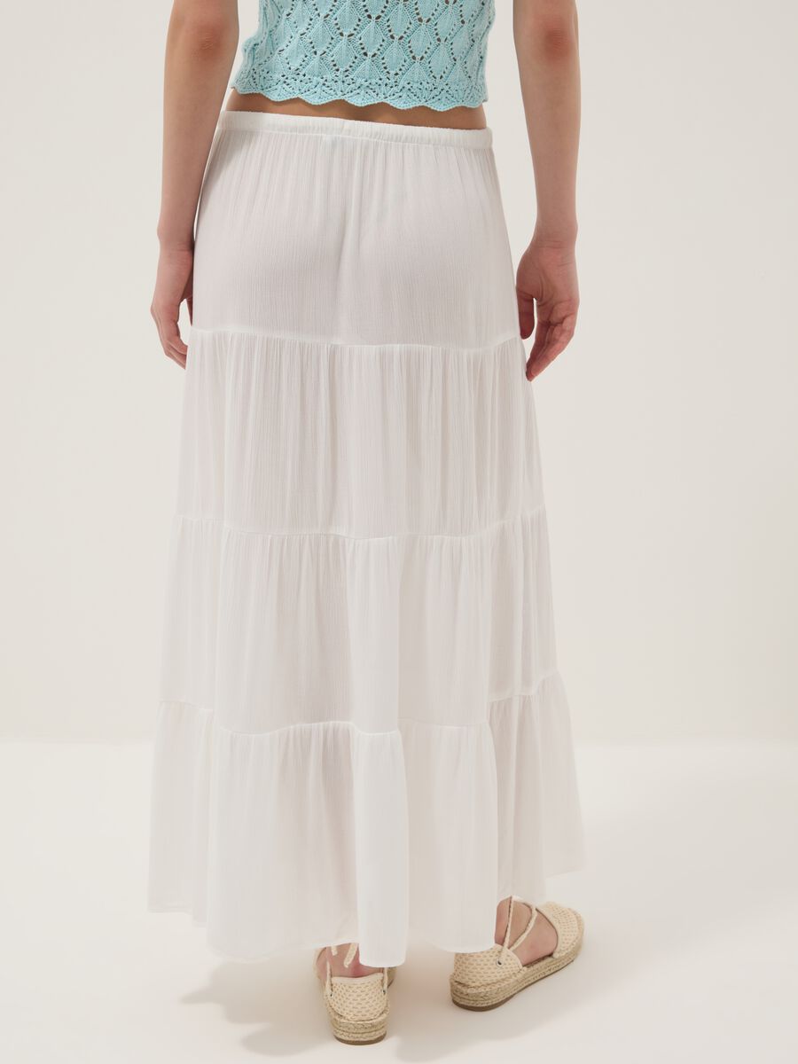 White maxi skirt in pure viscose_3
