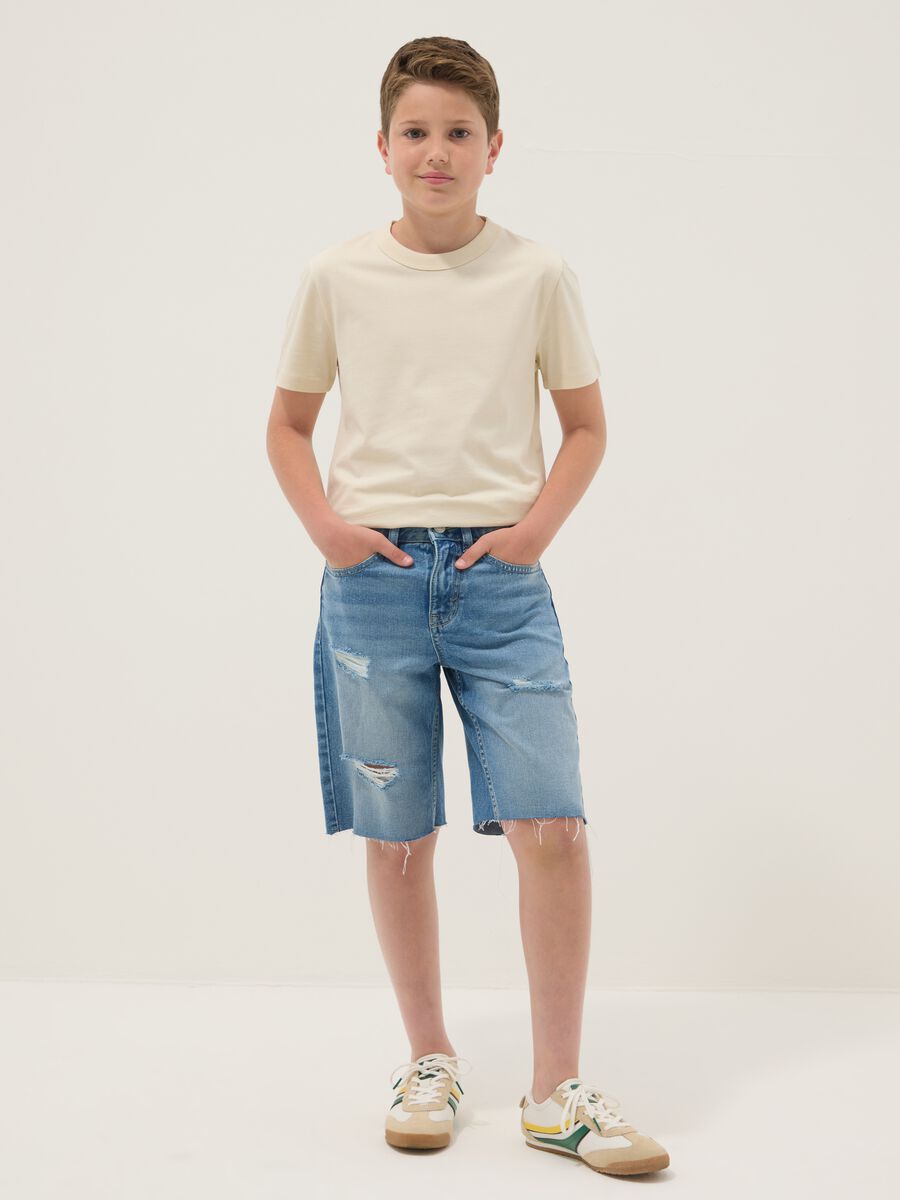 Blaue Denim-Shorts in Regular Fit f&uuml;r Jungen_0