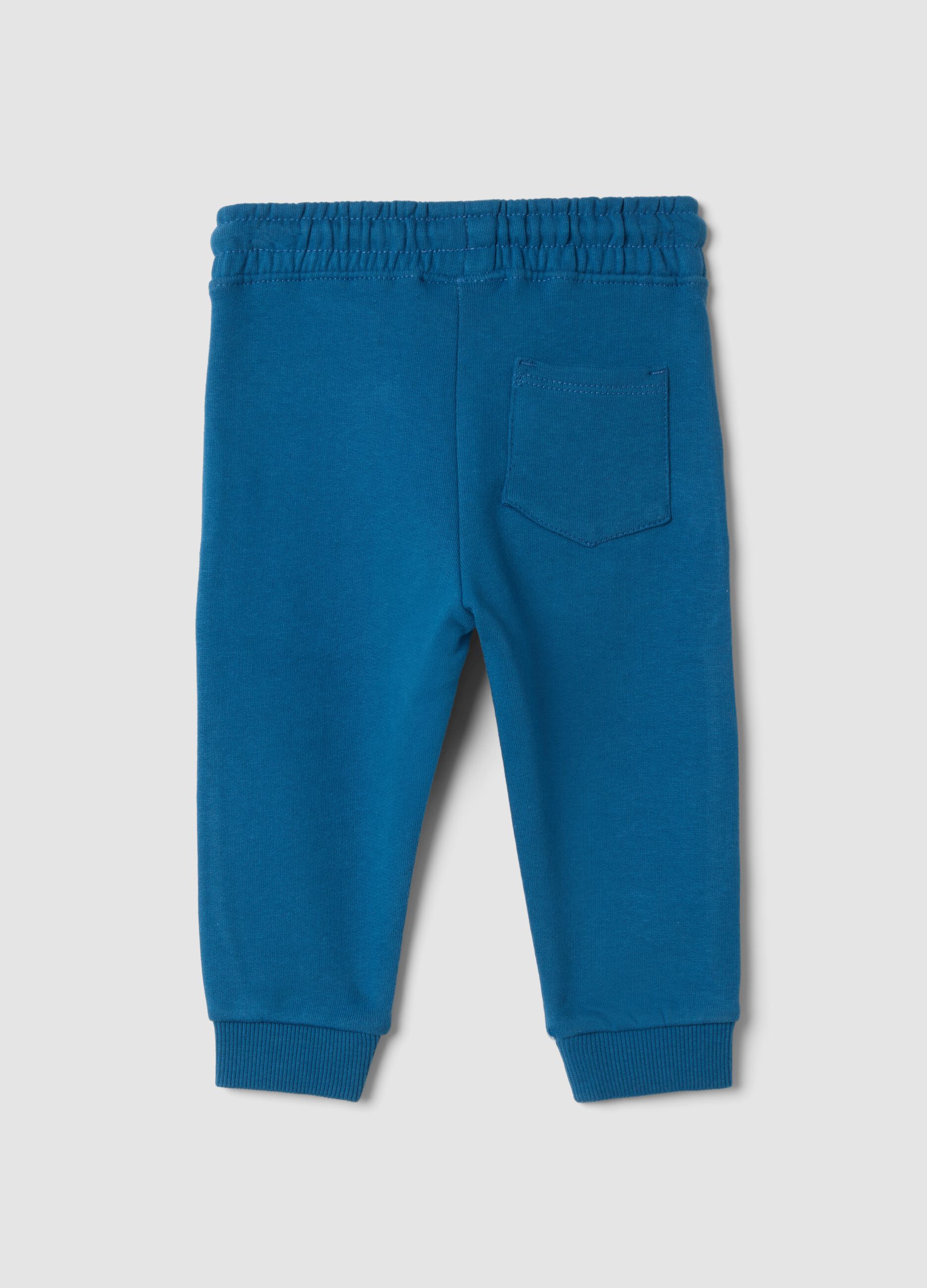 Pantaloni jogger blu in puro cotone