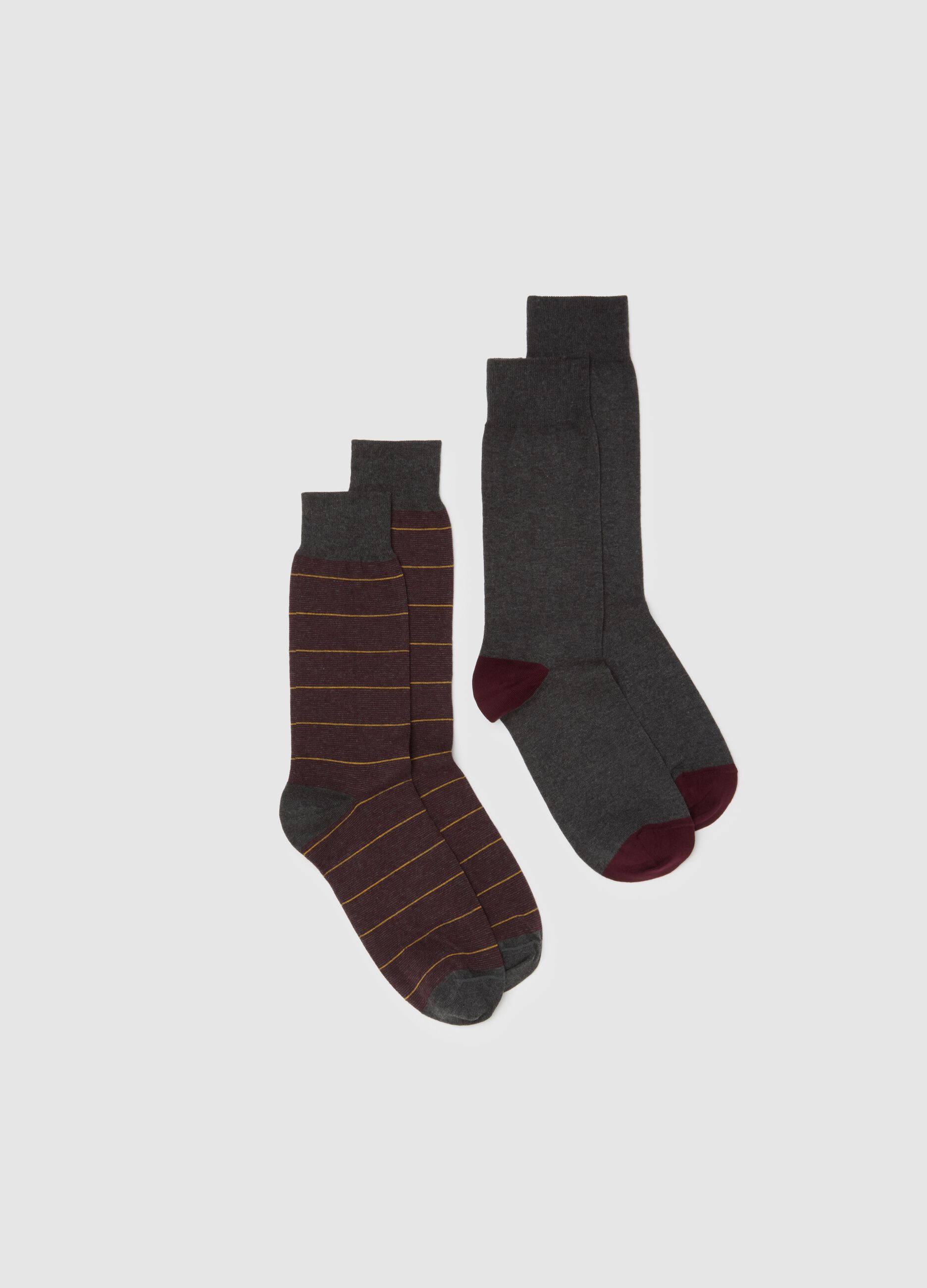 Two-pack of multicolour cotton blend socks