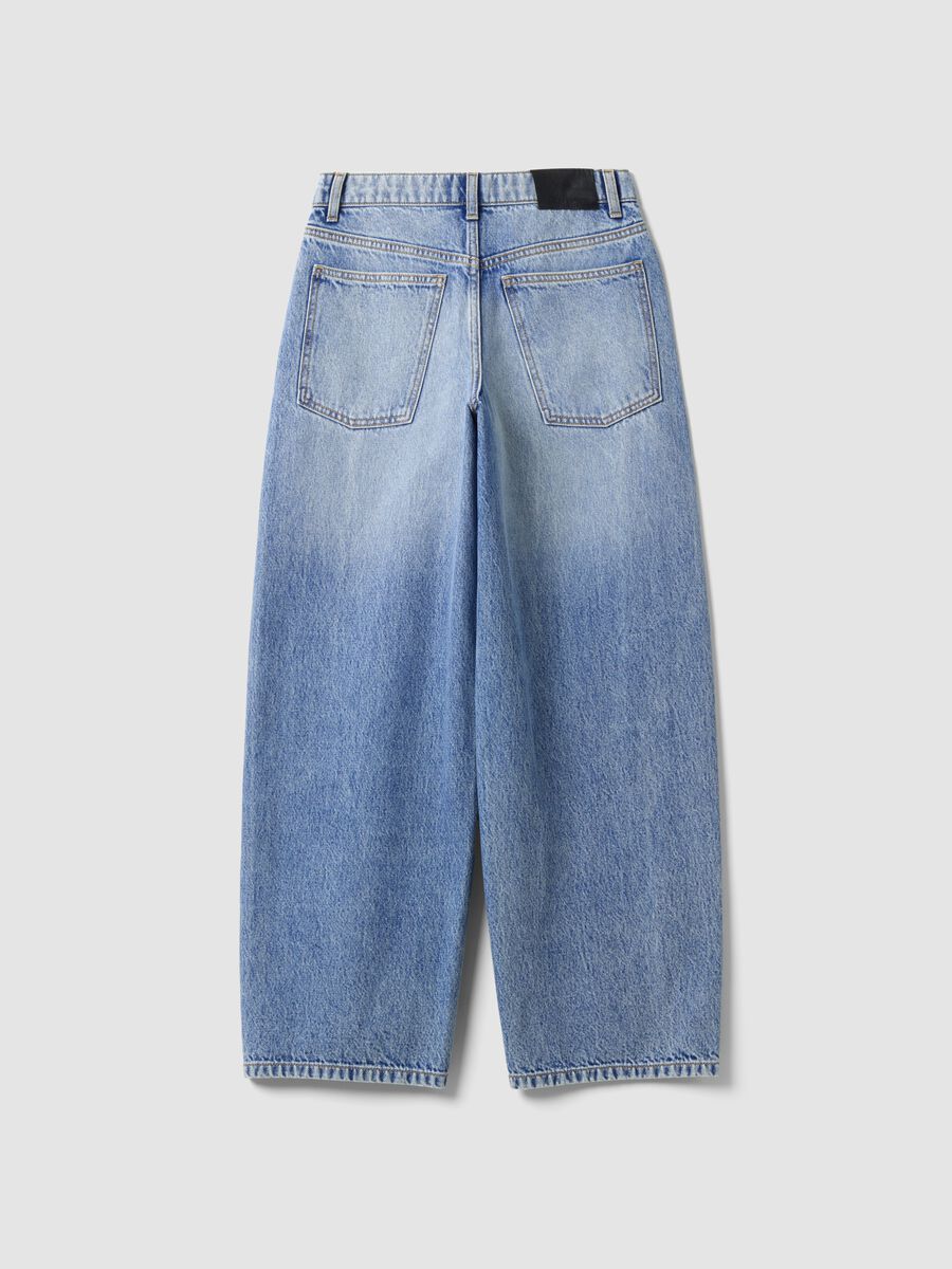 Light Blue Balloon-Fit Jeans in Pure Cotton_2